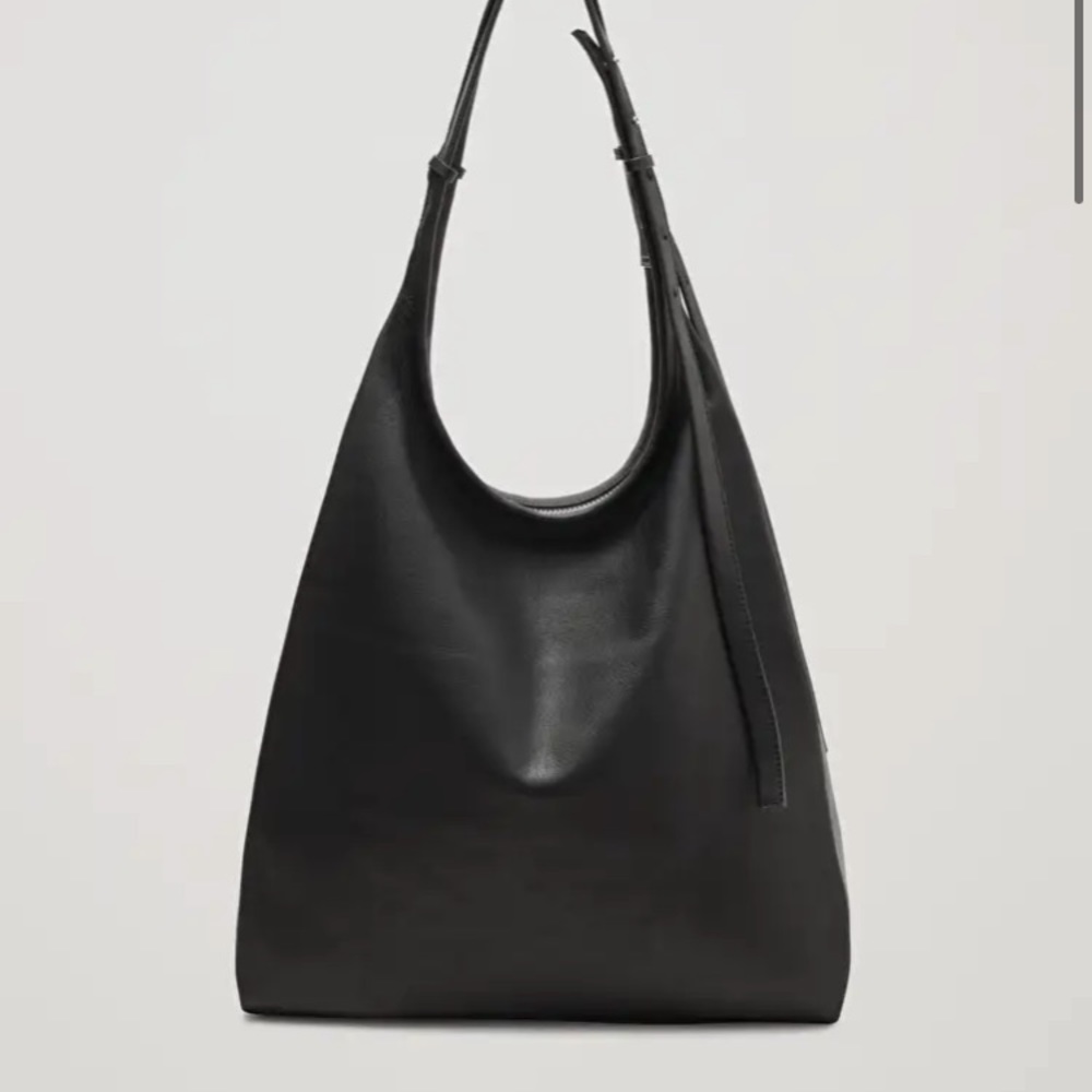 COS Black Leather Shopping Bag